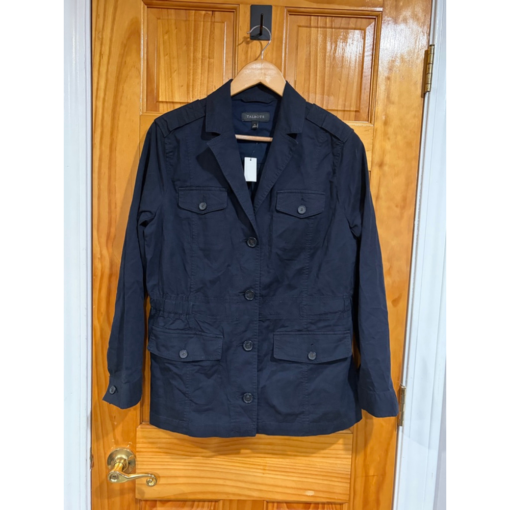 Talbots Utility Jacket Navy Blue Button Front Lig… - image 6